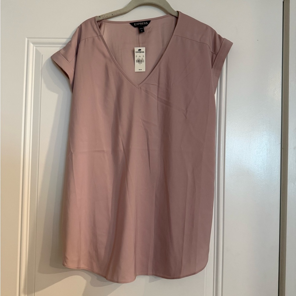 Express Women's Blush V-Neck Blouse